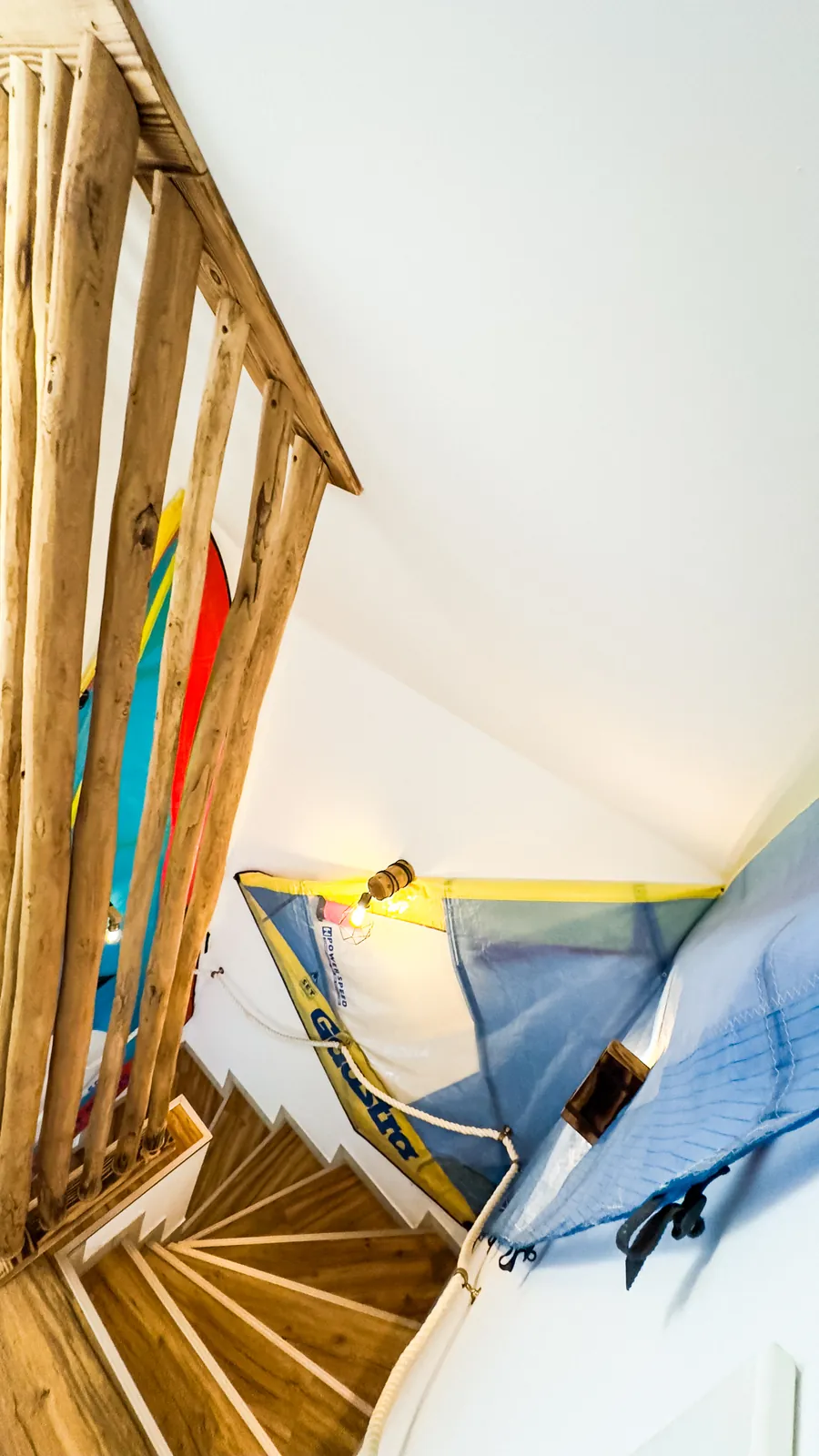 Staircase with sail decoration